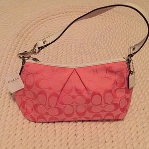 COACH PINK & WHITE SIGNATURE PURSE